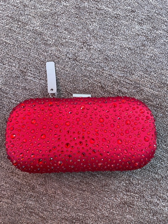 Trumps Handbags - Trumps, Crystal Embellished Evening Clutch, Red, one size